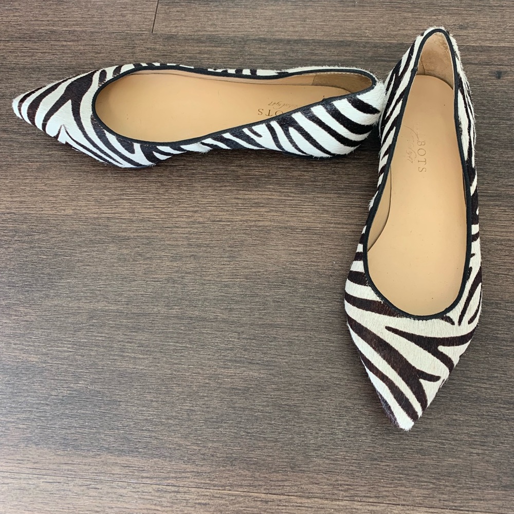 Talbots zebra flats Size 8